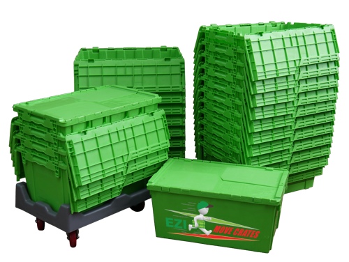 plastic packing moving boxes - Ezi Move Crates